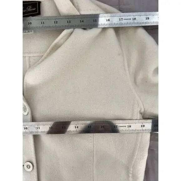 Loro Piana Women’s Cashmere Coat Jacket Ivory Cream Size EU 48 US 12 Blazer - Picture 11 of 13